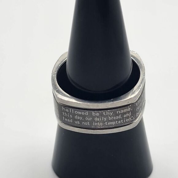 Steeltime Stainless Steel The Lord's Prayer Ring (9) - Picture 4 of 7